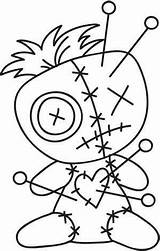 Voodoo Doll Tattoo Coloring Pages Dolls Adult Drawings Drawing Printable Pattern Horror Colouring Tattoos Draw Cute Designs Embroidery Cool Halloween sketch template