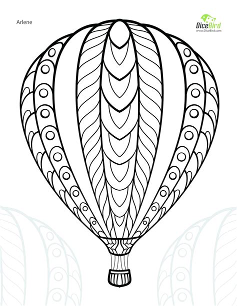 hot air balloon drawing template  getdrawings