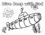 Coloring Underwater Crafts Vbs Pages Deep Theme Submerged Sheet Kids Scuba Dive Sea Sheets Ocean School Color Diver Beach God sketch template