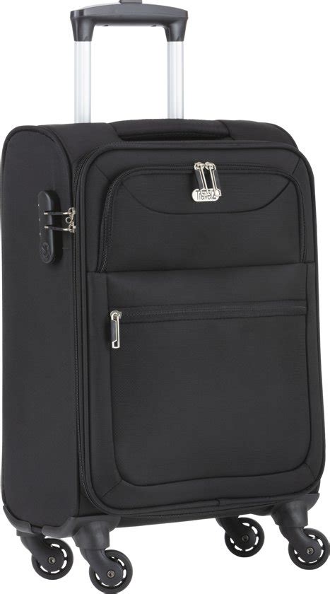 bolcom travelz handbagagekoffer soft cm nylon handbagage trolley zwart