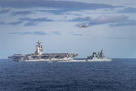 rcn ships join uss gerald  ford carrier strike group  exercises