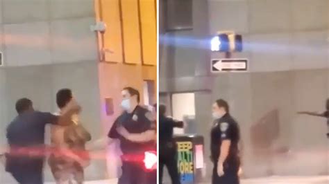 baltimore officer knocks woman out cold after she smacked fellow cop