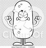 Mascot Pickle Mad Outlined Coloring Vector Cartoon Thoman Cory sketch template