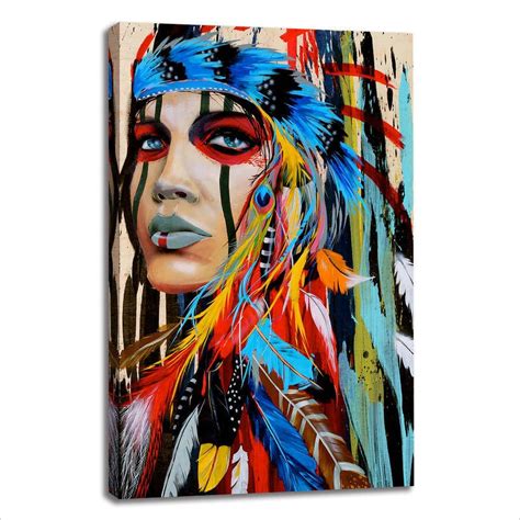 1 Panel Hd Printed Wall Art Native American Indian Canvas Artwork