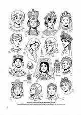 Hairstyles Byzantine Fashion Women Jewelry Tumblr Historical Medieval Coloring Costume Clothing Book Headdresses Examples Era Coifs Empire Hair Crowns Worn sketch template