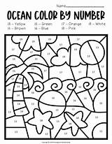 Number Color Worksheets Ocean Preschool Beach Printable Numbers Kindergarten Printables Math Kids Activities Fun Comment Leave Visit sketch template