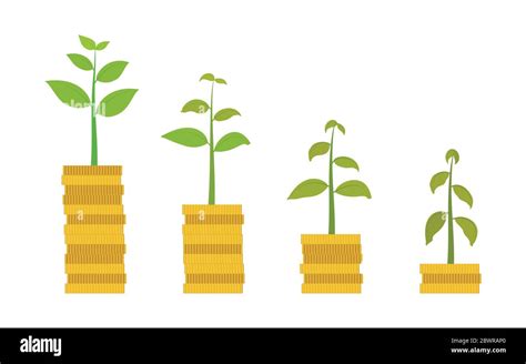 vector illustration of money go down with plant go to dead business