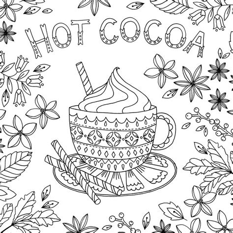 winter coloring pages hot cocoa coloring pages