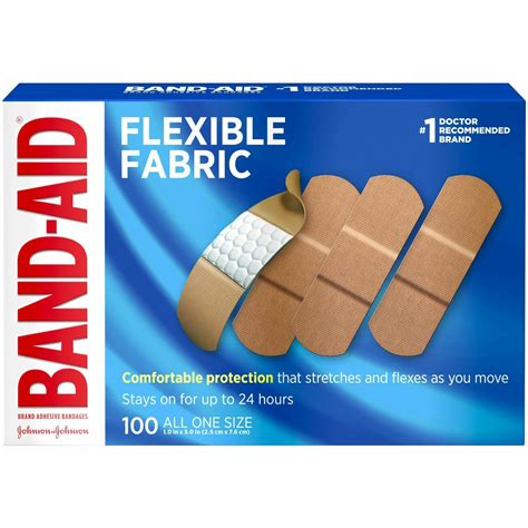 band aid flexible fabric adhesive bandages   mm box