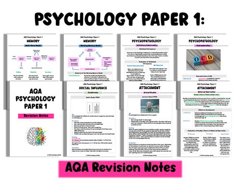 aqa paper  psychology revision notes teaching resources