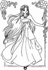 Princess Beautiful Coloring Pages Color Colour Anime Crayons Printer Ready Paper sketch template