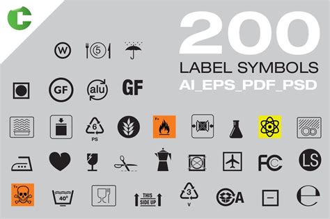 label symbols icons creative market