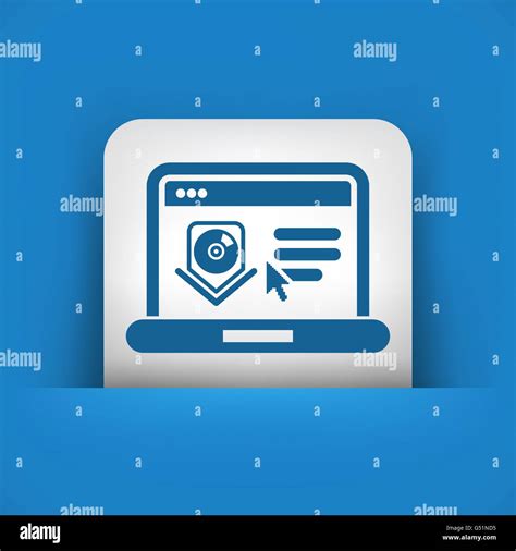 illustration of computer download or update page icon stock vector