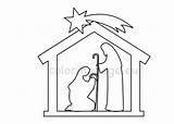 Nativity Stained Coloring Coloringpage sketch template