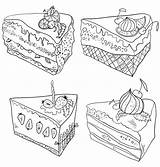 Cake Piece Coloring Pages Print Color из все раскраски категории Sweets sketch template