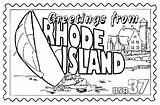 Rhode Island Coloring State Pages States Stamp Usa Printables Print Sheets Choose Board Go sketch template