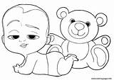 Baby Coloring Bear Teddy Boss Pages Printable Print sketch template