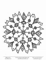 Snowflake Coloring Christmas Pages Drawing Bow Printable Simple Kids Getdrawings Getcolorings Adults Color Colorings sketch template