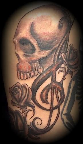 skull tattoo tattoo   skull  note  roses augustine