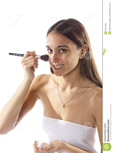 woman putting on make up cosmetic s royalty free stock