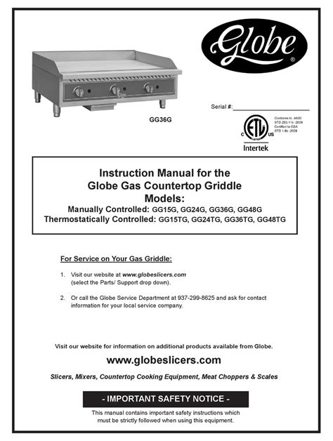 globe ggg instruction manual   manualslib