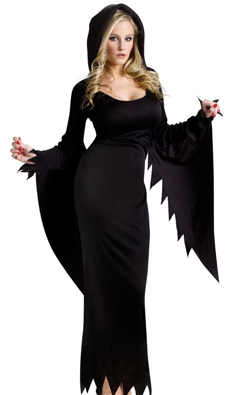 sexy womens black robe witch sorceress halloween costume ebay