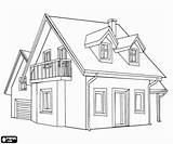 House Drawing Coloring Drawings Colouring Pages Casa Houses Colorear Con Garage Simple Printable Games Planta sketch template