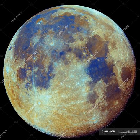 colored moon  true colors  high resolution sphere features stock photo