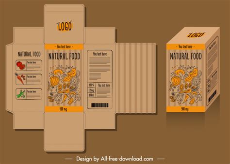 food box packaging template  vector    vector