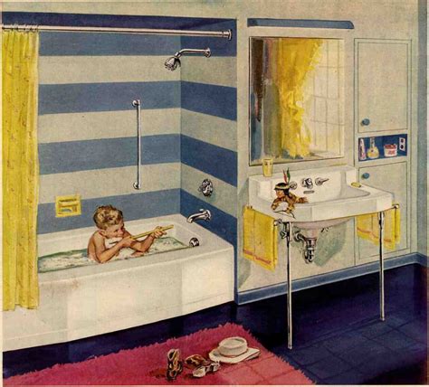 A 50s Bathroom Trimmed In Two Tone Blue Retro Renovation