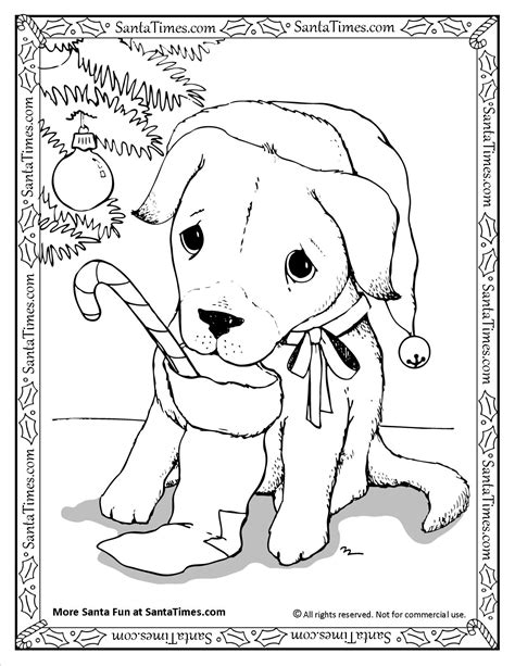 adorable coloring pages puppy   christmas stocking listen