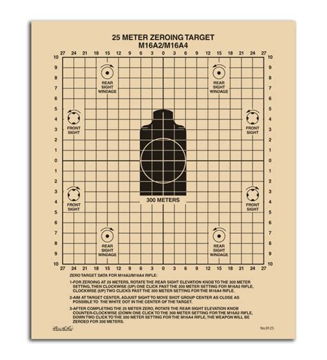 Rite In The Rain 25 Meter Zeroing Target M16a2 M16a4