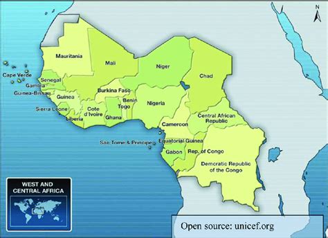 Map Of West And Central Africa Download Scientific Diagram