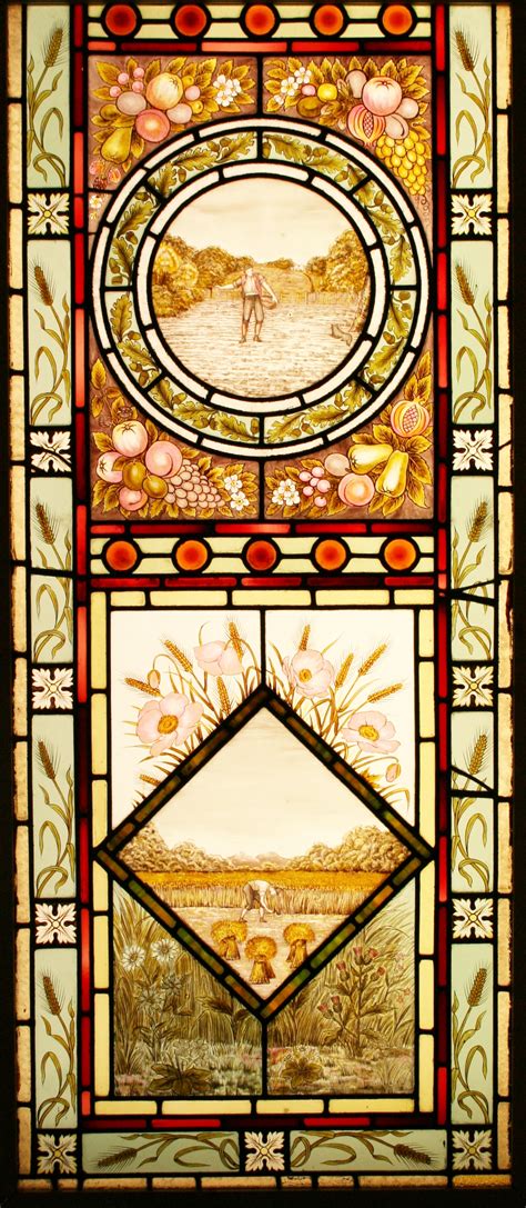 Ref Vic510 Antique Victorian Stained Glass Window