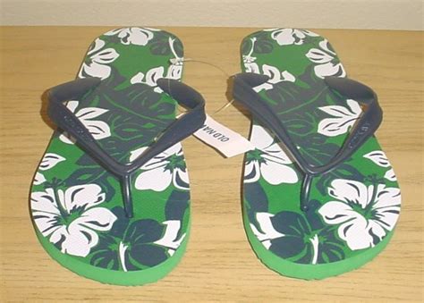New Mens Old Navy Print Flip Flops Sandals Size 10 11 Navy Green Shoes