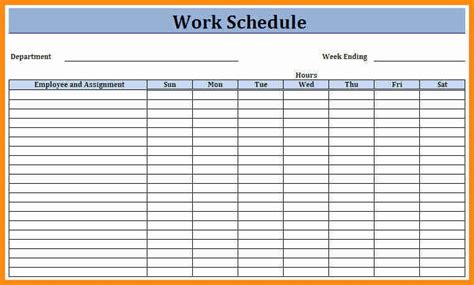 blank monthly work schedule template  templates  templates  schedule