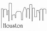 Houston Skyline Outline Background City Drawing Line Abstract Illustrations Cityscape American Stock sketch template