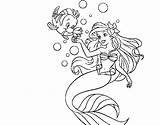 Coloring Pages Mermaid Flounder Little Getcolorings Color sketch template