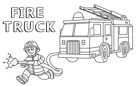 firefighters  fire truck coloring page  printable coloring pages