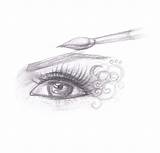 Drawing Eye Makeup Pencil Illustration sketch template