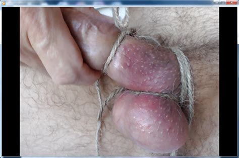 cock tied in rope 3 pics