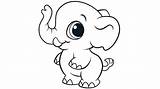 Elephant Baby Coloring Pages Kids Colouring Color Cute Print Method Fun sketch template