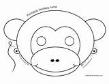 Monkey Mask Printable Template Face Print Masks Animal Coloring Templates Craft Kids Jungle Crafts Wordpress Popular Color sketch template