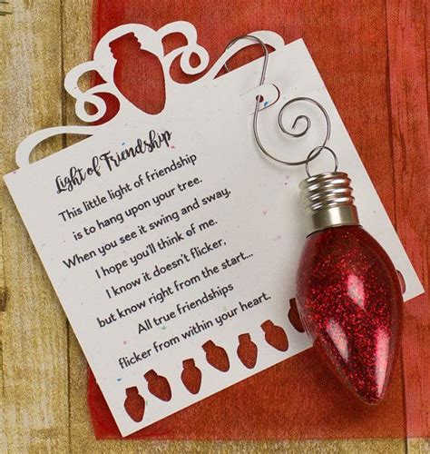 light  friendship ornament glitter ornament  poem etsy