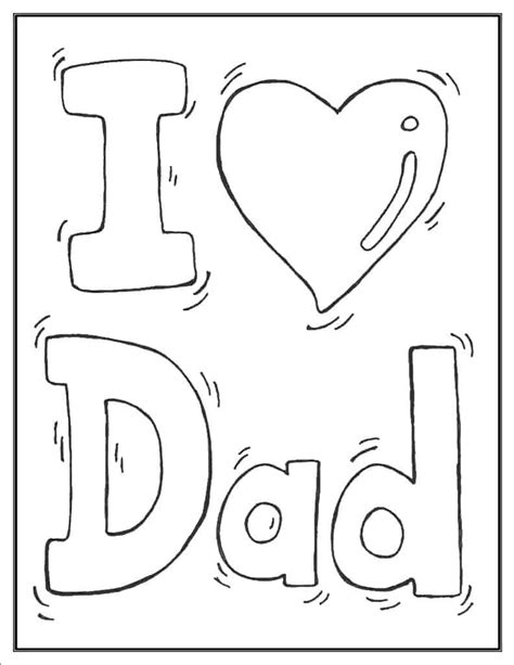 printable  love  dad coloring pages