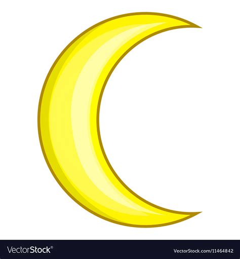 crescent moon icon cartoon style royalty  vector image