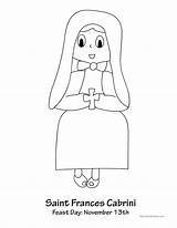 Cabrini Frances Coloring Saint Sheet Kids January 2543 Posted Size sketch template