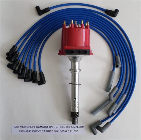 chevy camarocaprice   efitpitbi distributor blue spark plug wires swapmeetparts