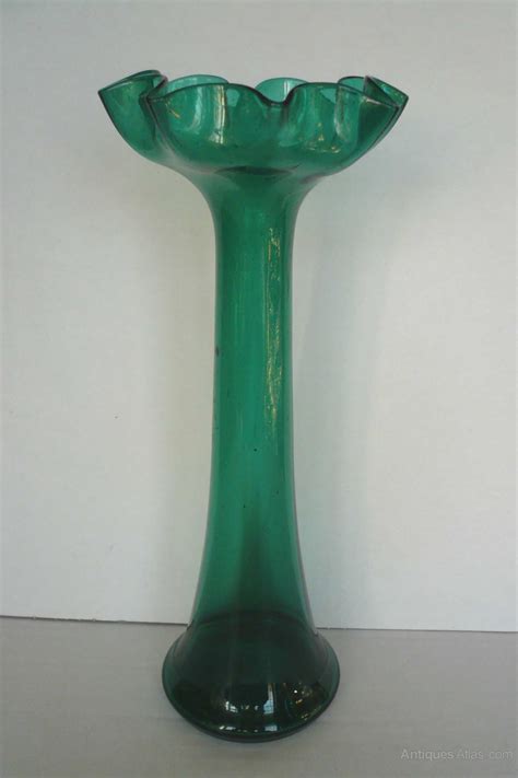 Antiques Atlas Victorian Green Glass Vase C 1880