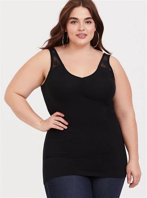 Black Ruched Lace Foxy Tank In 2019 Dresses Bodycon Dress Plus Size
